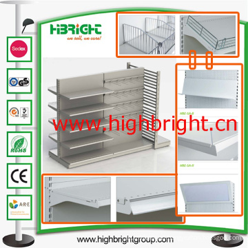 Metal Retail Display Shelf with Slot Back Panel